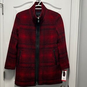 Pendleton Women's Bold Red Plaid Pea Coat